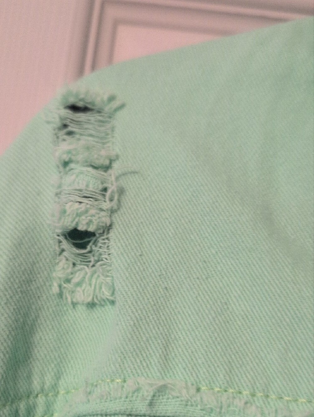 Neon Green Distressed Button-Front Jacket - Picture 5 of 5